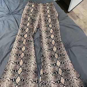 Zara Snake bell bottom pants